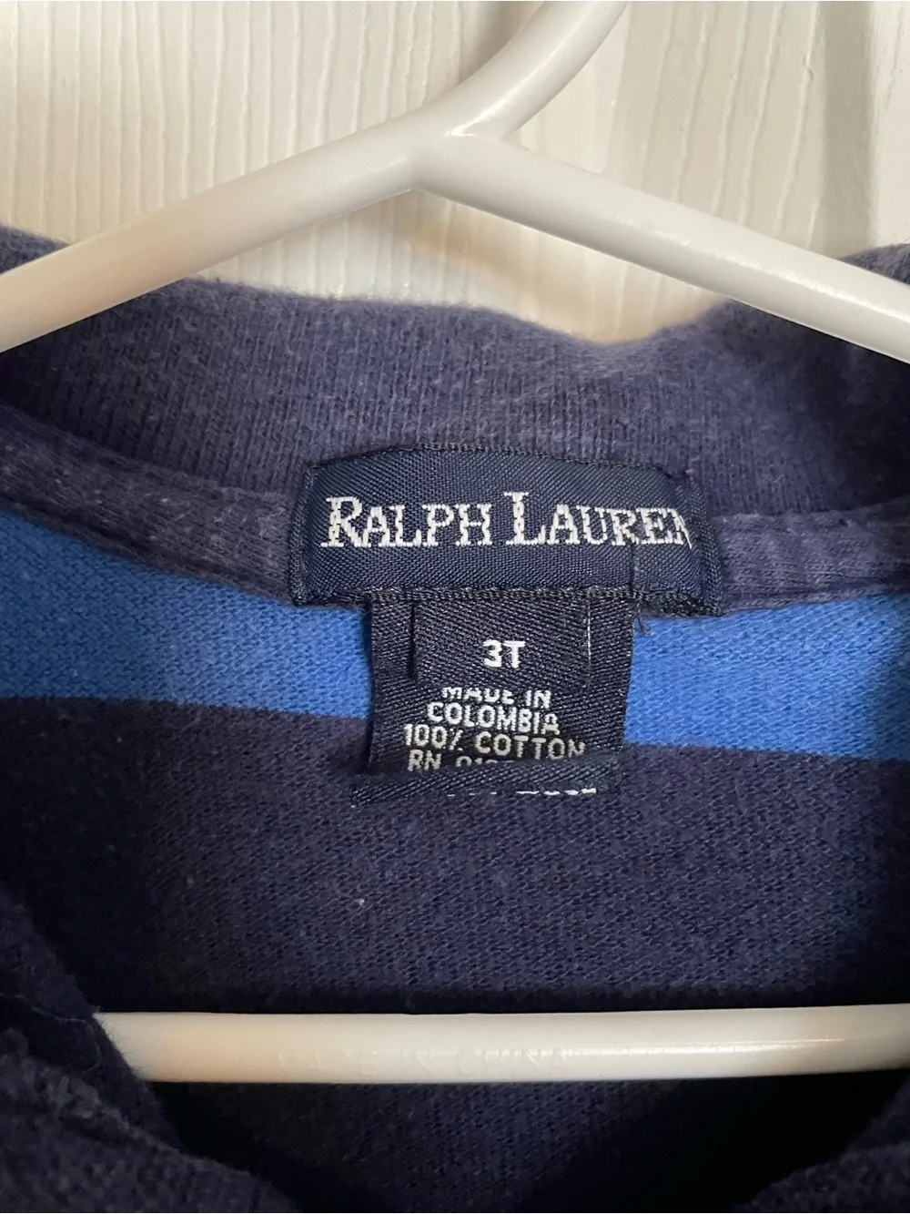 Polo by Ralph Lauren Boys' 3T Blue & Navy Striped Polo Shirt 100% Cotton